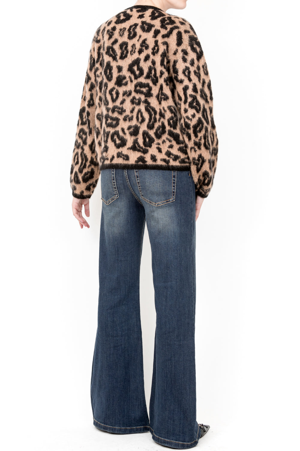 Vicolo - Cardigan animalier bottone gioiello Art. 77157S