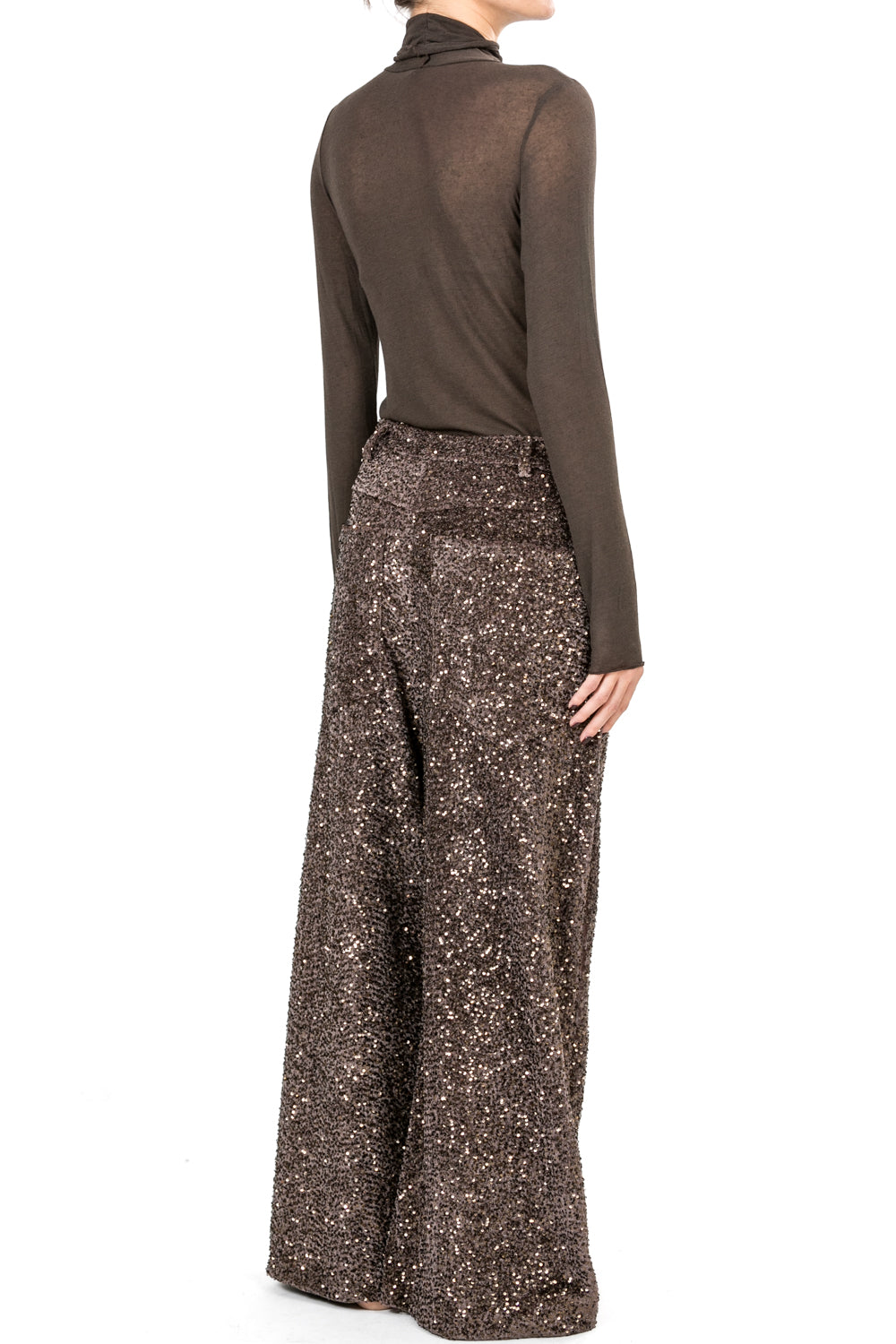 Tensione In - Pantalone con paillettes palazzo Art. 25P4805