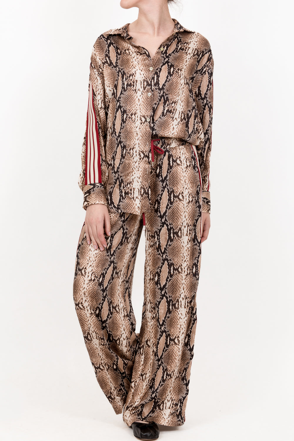 Tensione In - Pantalone animalier con coulisse banda laterale Art. 33634