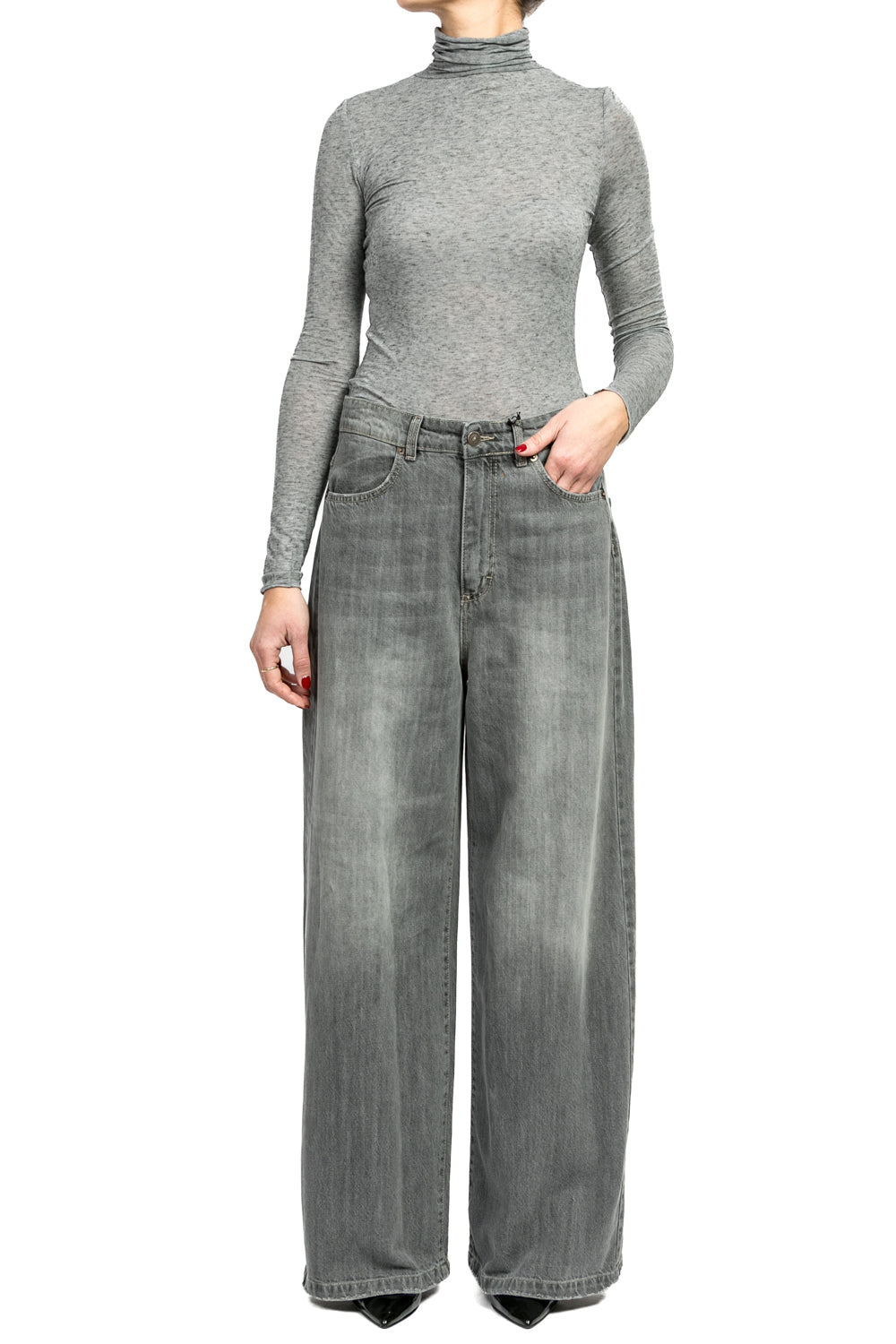 Tensione In - Jeans palazzo Art. GIUSI-GREY-AI24